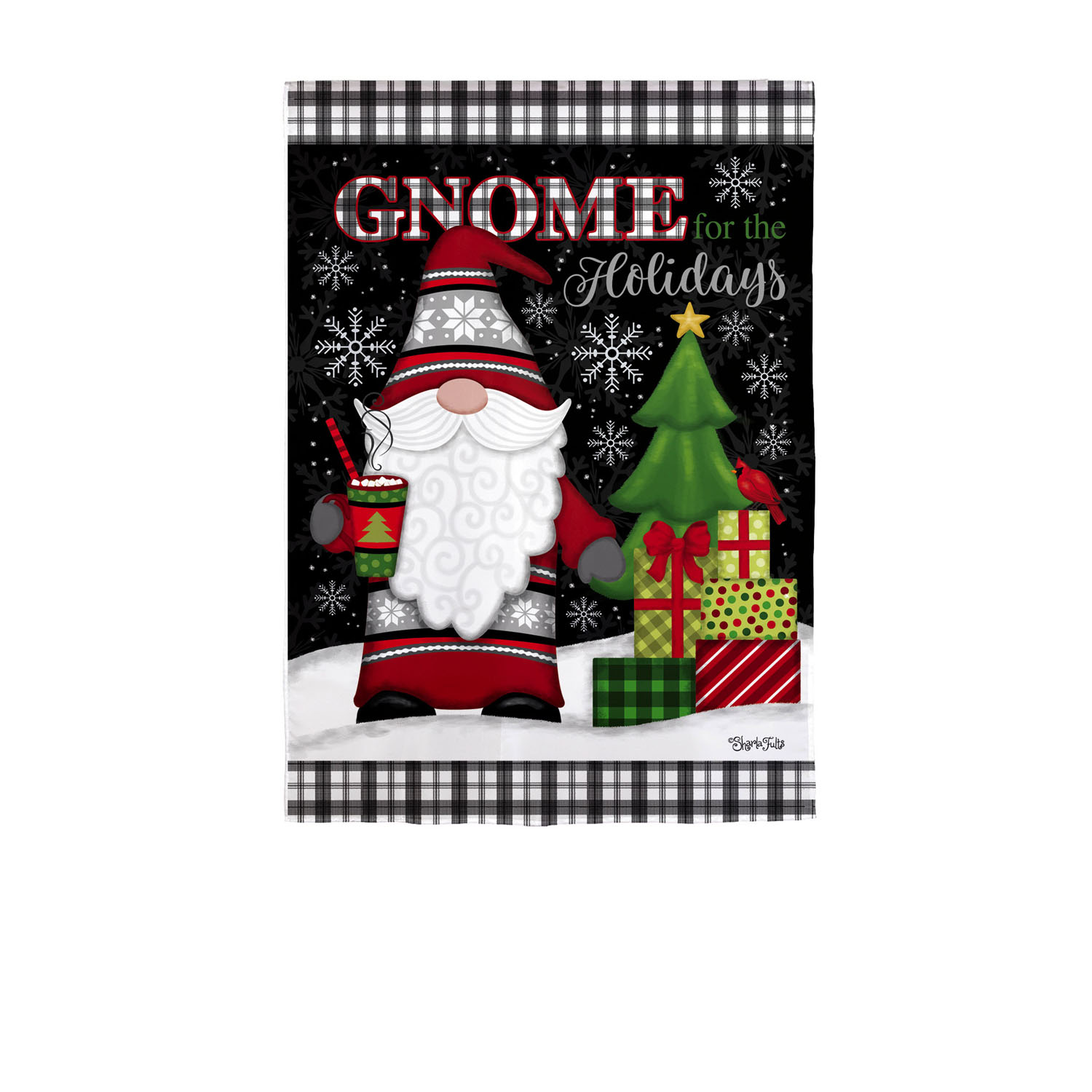 Garden Flag - Gnome For The Holidays